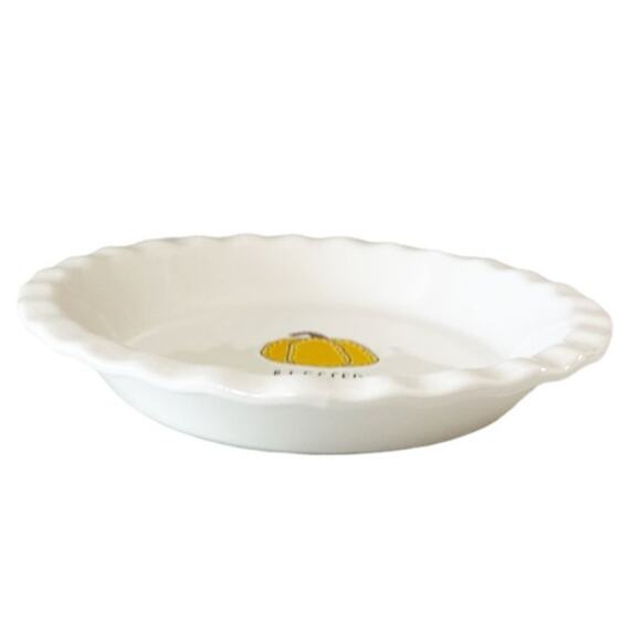 Rae Dunn BLESSED Pumpkin Pie Plate Dish 10.5" Fall Thanksgiving NEW - Picture 3 of 4